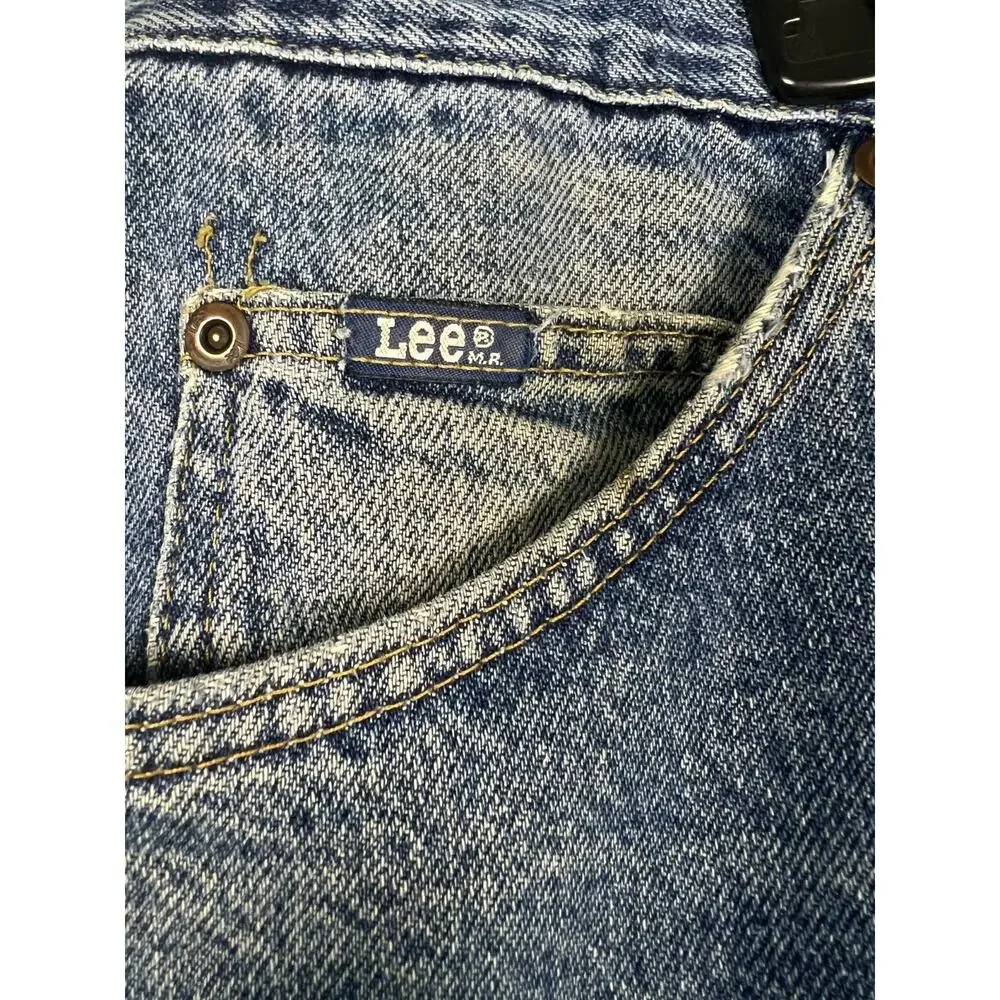 Vtg Lee Straight Leg Jeans‎ Mens 36 x 31 Blue Denim Medium Wash Fading